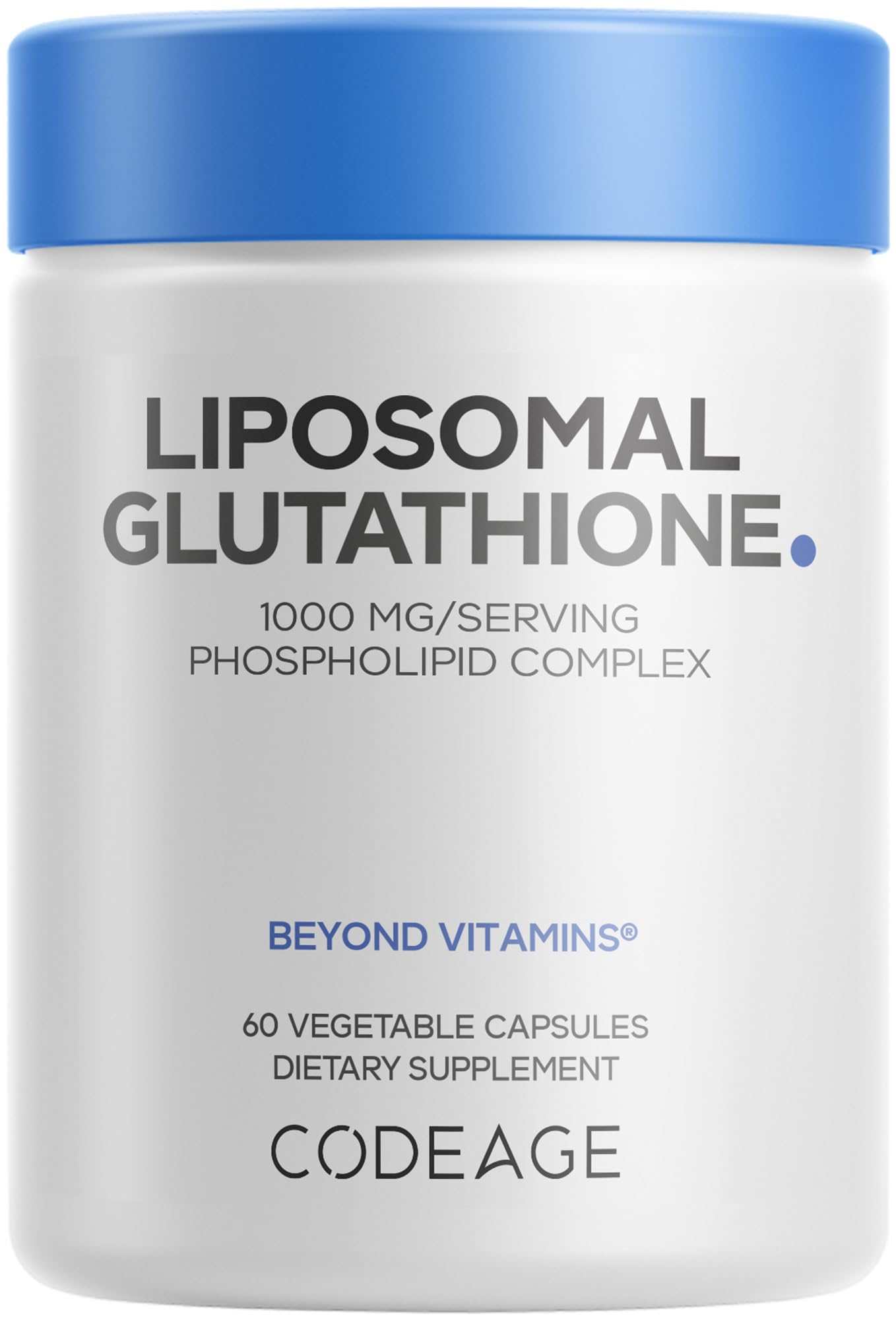 Codeage Liposomal Glutathione 1000 mg Supplement, High-Potency Reduced L-Glutathione - Liposomal Delivery - Phospholipids - Non-GMO, Gluten-Free - 60 Capsules Codeage uk supplements
