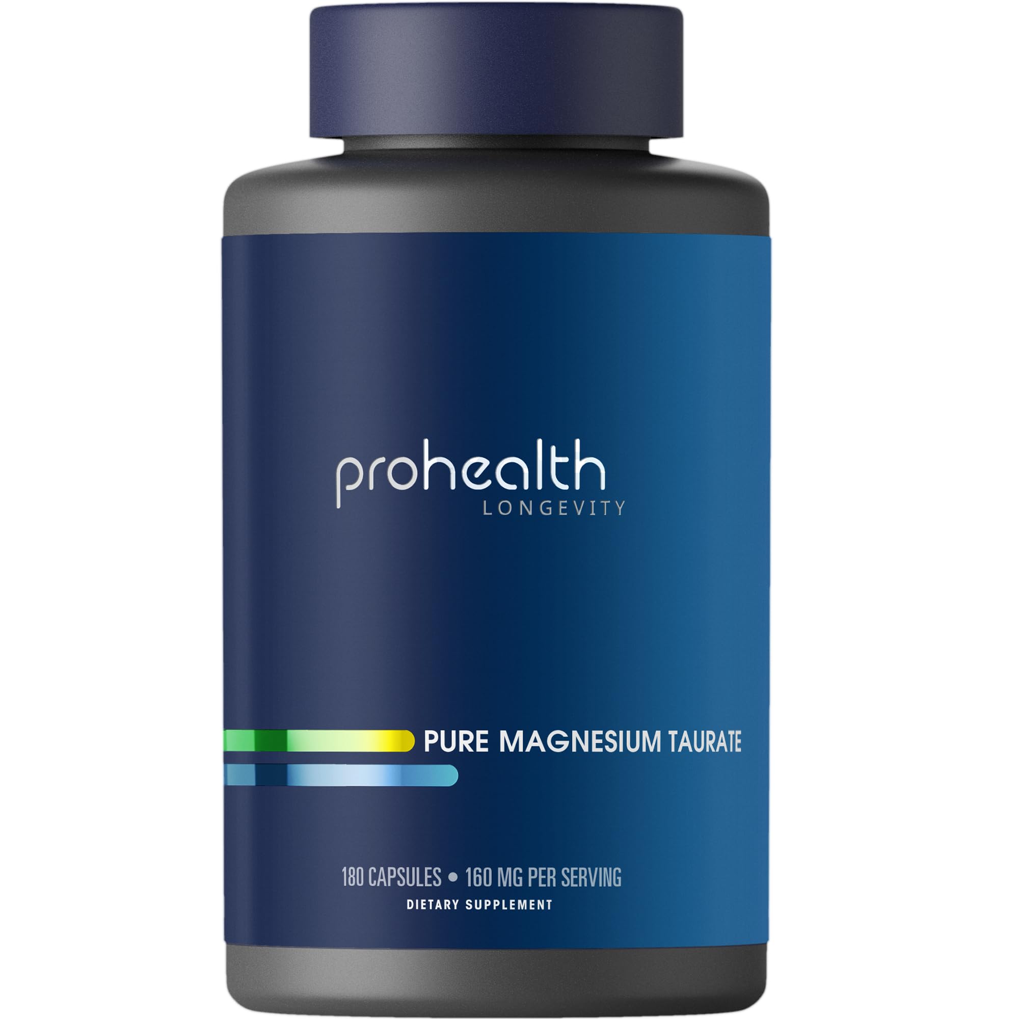 ProHealth Pure Magnesium Taurate, 160mg per Serving | Optimal Bioavailability Supplement for Healthy Aging | Supports Brain, Heart, and Muscle Health | Third-Party Tested for Quality | 180 Capsules ProHealth uk supplements
