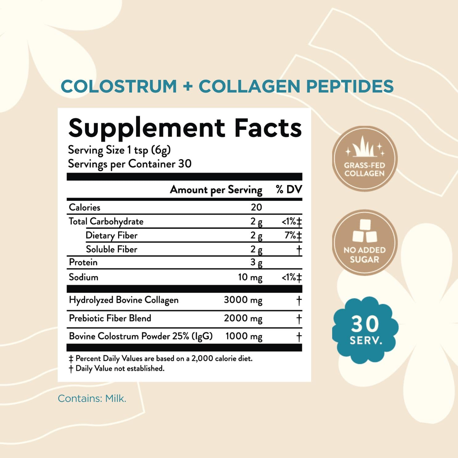 360 Nutrition Blends with Benefits Bovine Colostrum + Collagen Peptides Powder for Gut Health, Hair & Skin Beauty, Immune Support | Grass-Fed, No Added Sugar, Unflavored 6 oz 360 Nutrition uk supplements