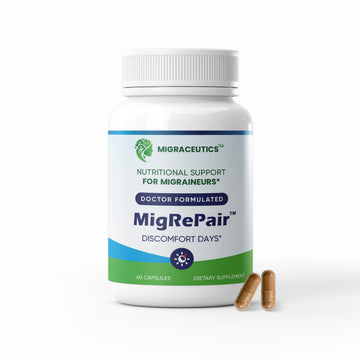 MigRePair | Doctor Formulated Natural Herbal Supplement for Migraine Relief Needs | Supports Relief During Migraine Discomfort (Ictal Phase) Migraceutics uk supplements