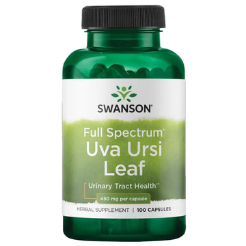 Swanson Full-Spectrum Uva Ursi Leaf - Herbal Supplement Supporting Kidney & Urinary Tract Health - May Support Cardiovascular System Function & Bladder Health - (100 Capsules, 450mg Each) Swanson uk supplements