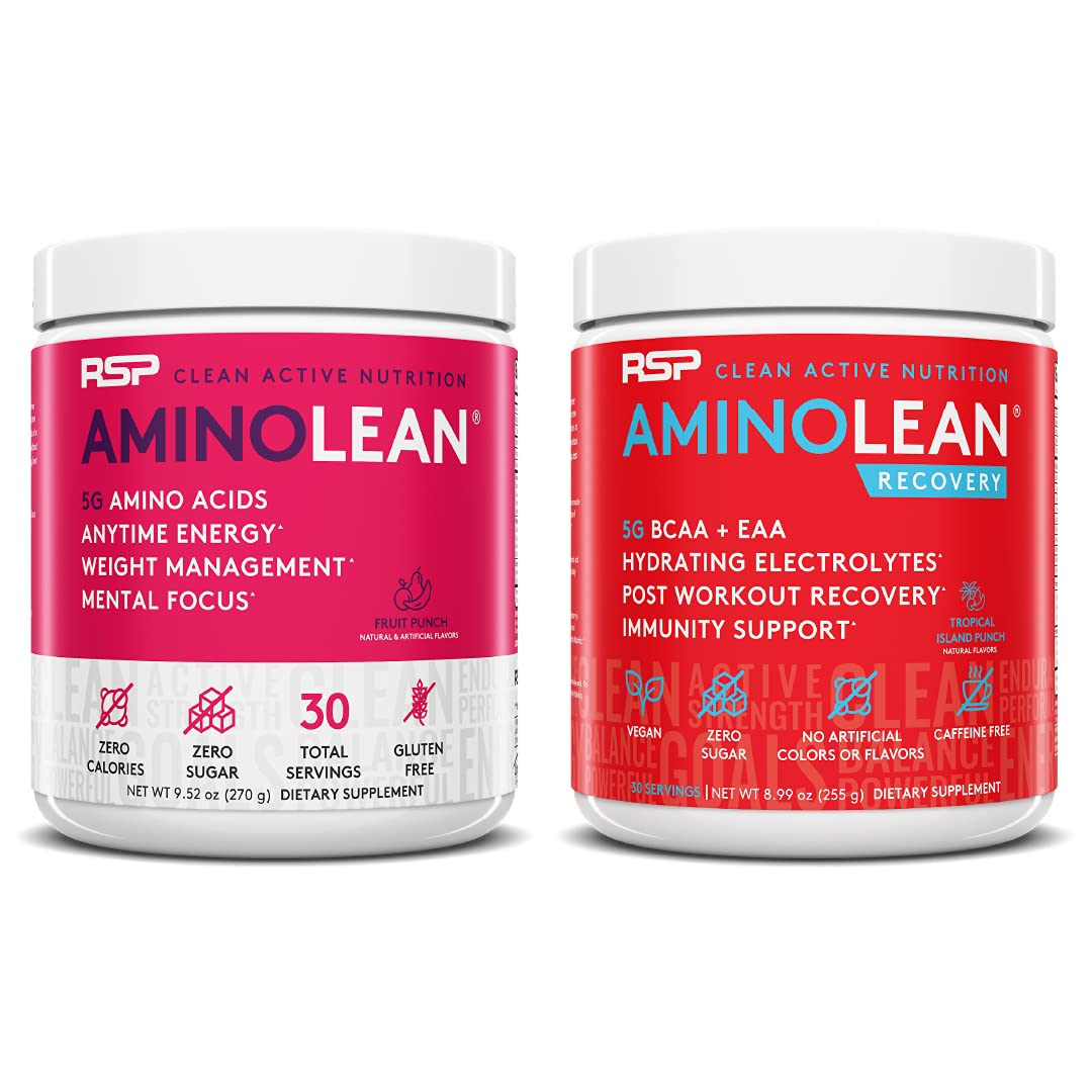 RSP NUTRITION AminoLean Pre Workout Energy (Fruit Punch 30 Servings) with AminoLean RSP NUTRITION uk supplements