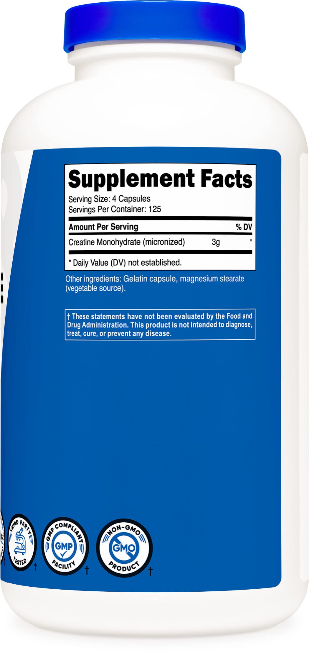 Nutricost Creatine Monohydrate 3000mg (750mg Per Cap), 500 Capsules (3 Bottles) Nutricost uk supplements