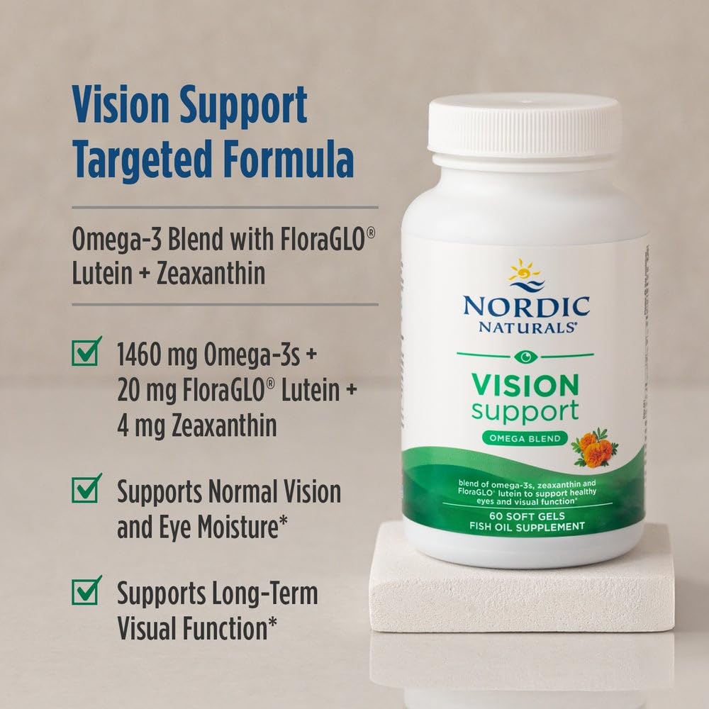 Nordic Naturals Vision Support, Lemon - 60 Soft Gels - with Zeaxanthin and FloraGLO Lutein, for Healthy Eyes and Vision - 30 Servings Nordic Naturals uk supplements