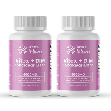 SIERRA LIFE SCIENCES Hormonal Balance Blend for Women – Vitex, DIM, Shatavari + Adaptogenic Support – Menstrual & Menopause Relief – Vegan, Clean-Label Formula – 4600mg – (Pack of 2) SIERRA LIFE SCIENCES uk supplements