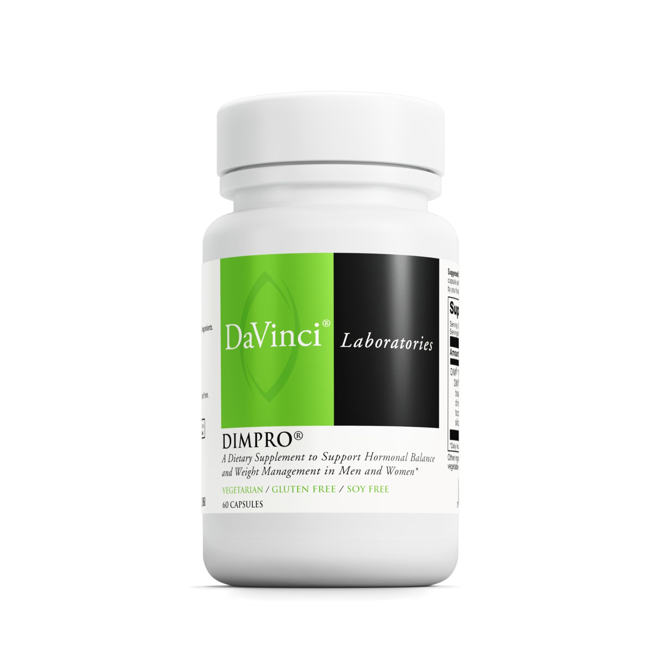 DAVINCI Labs DimPro - Dietary Supplement to Support Hormonal Balance in Men & Women & Healthy Weight Management* - with Vitamin E and More - Vegetarian - Soy-Free - Gluten-Free - 60 Capsules DAVINCI uk supplements