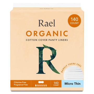 Rael Panty Liners for Women, Organic Cotton Cover - Thin Pantiliners, Light Absorbency, Unscented Rael uk supplements