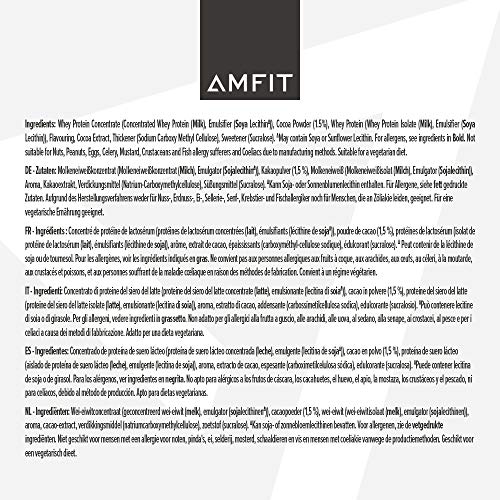 Amazon Brand - Amfit Nutrition Whey Protein Powder, Chocolate Flavour, 33 Servings, 1 kg Amfit Nutrition uk supplements
