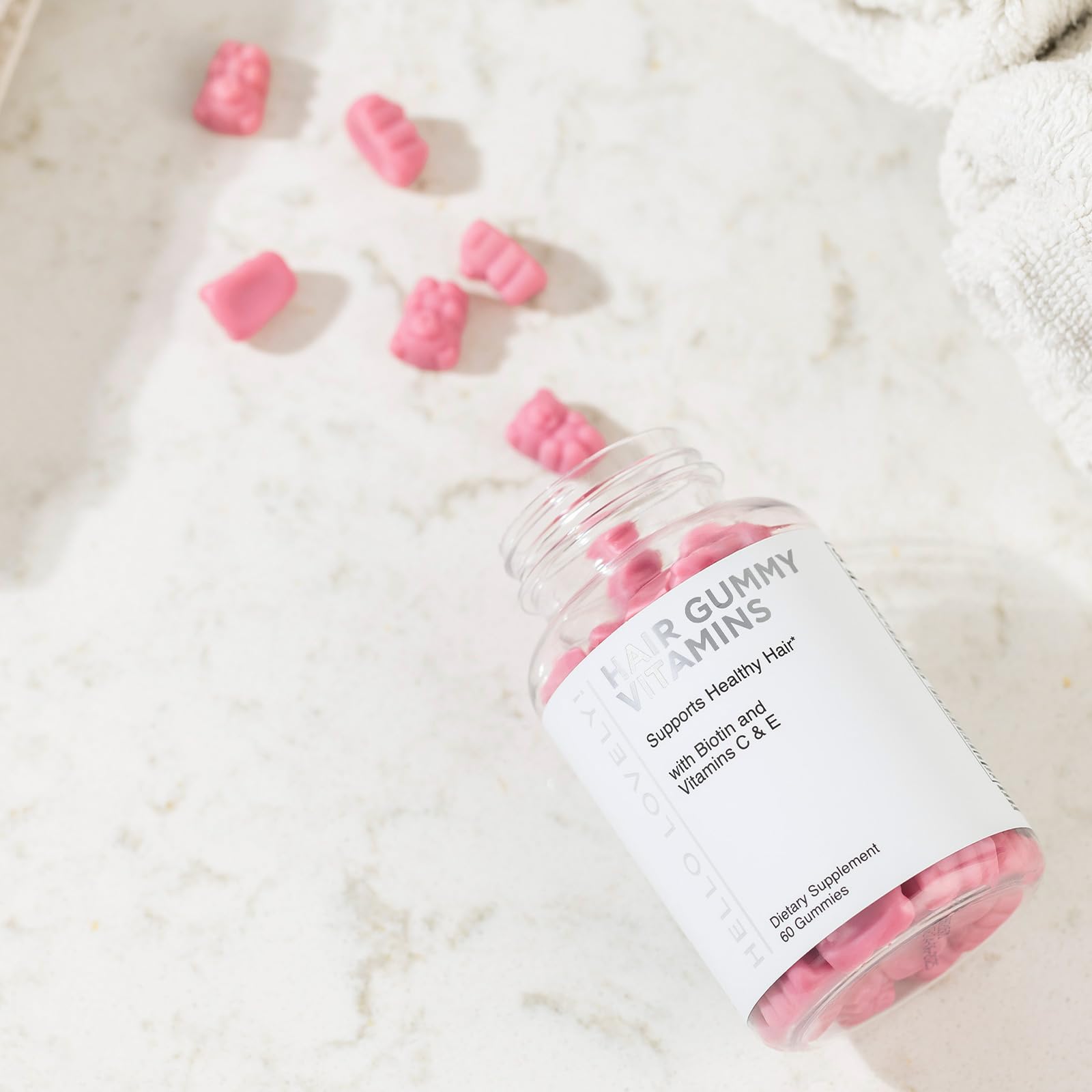 Hello Lovely! Hair Vitamins Gummies with Biotin 5000 mcg Vitamin E & C Support Hair Growt Hello Lovely! uk supplements