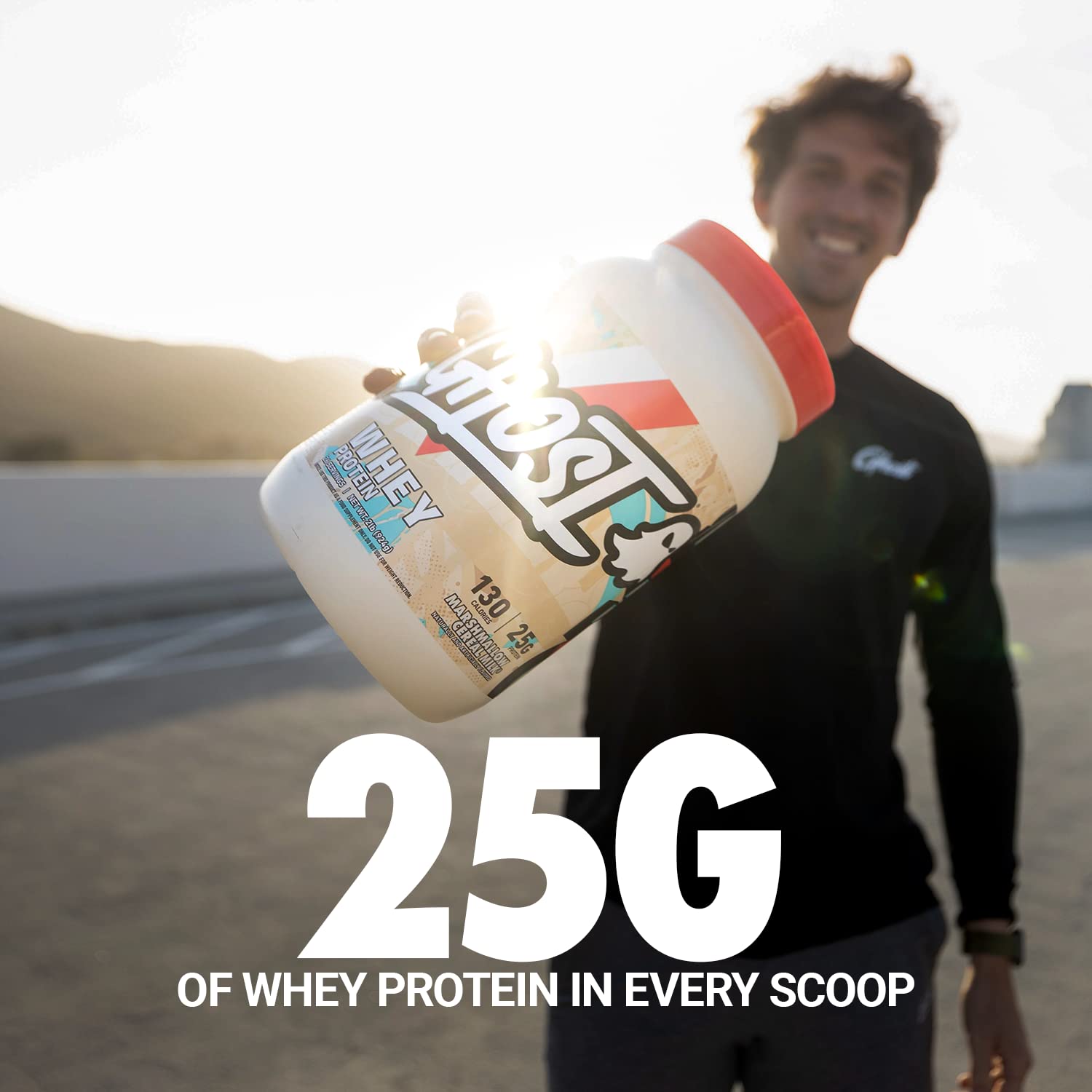 GHOST Whey Protein Powder, Marshmallow Cereal Milk - 2LB Tub, 25G of Protein GHOST uk supplements