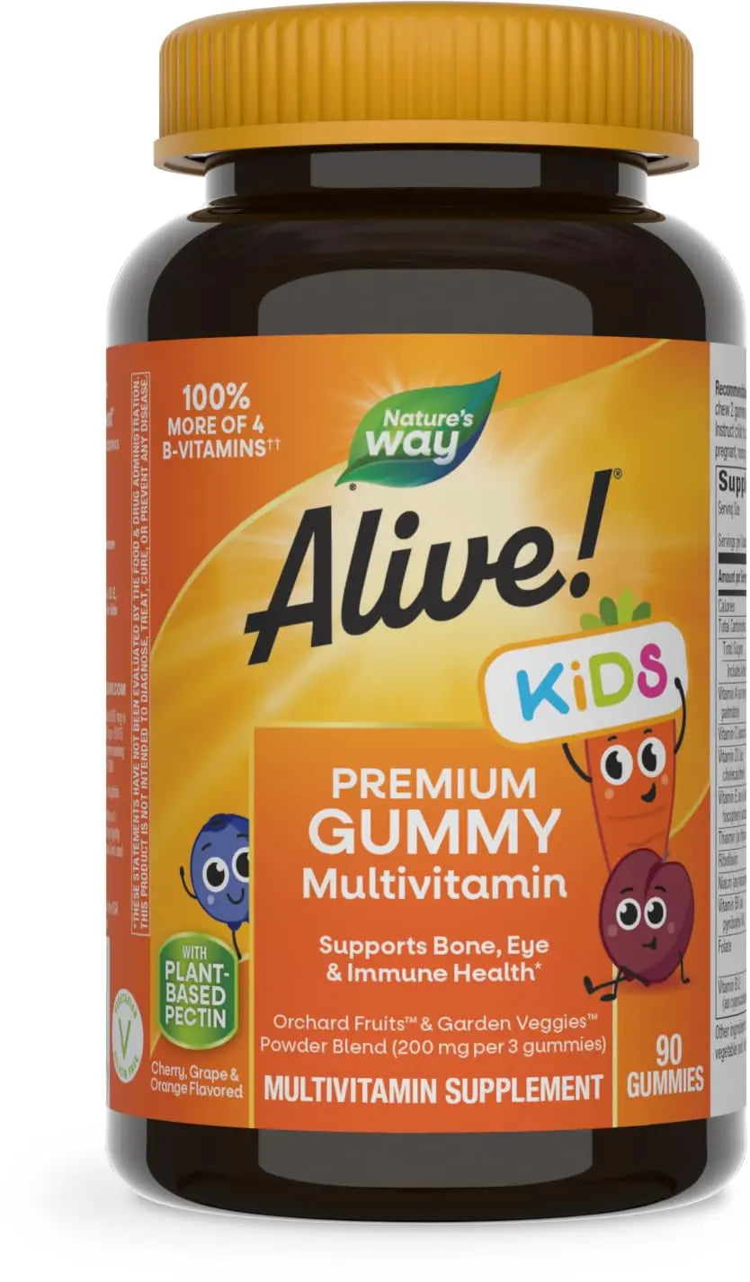 Nature's Way Alive! Children's Premium Gummy Multivitamin, Gluten Free, Made with Pectin, 90 Gummies Nature's Way uk supplements
