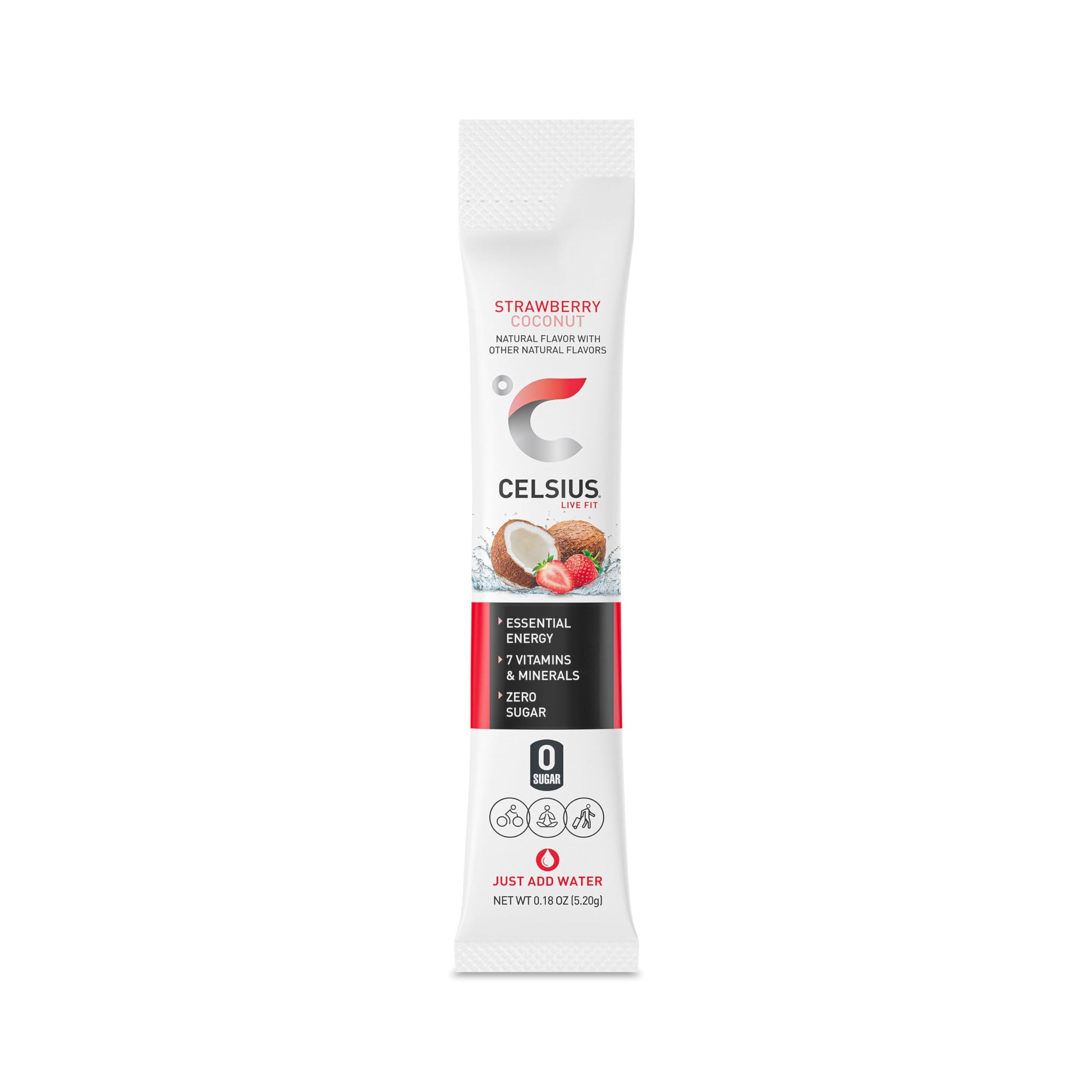 CELSIUS On-the-Go Essential Energy Drink Mix, Strawberry Coconut (14 Stick Pack) CELSIUS uk supplements