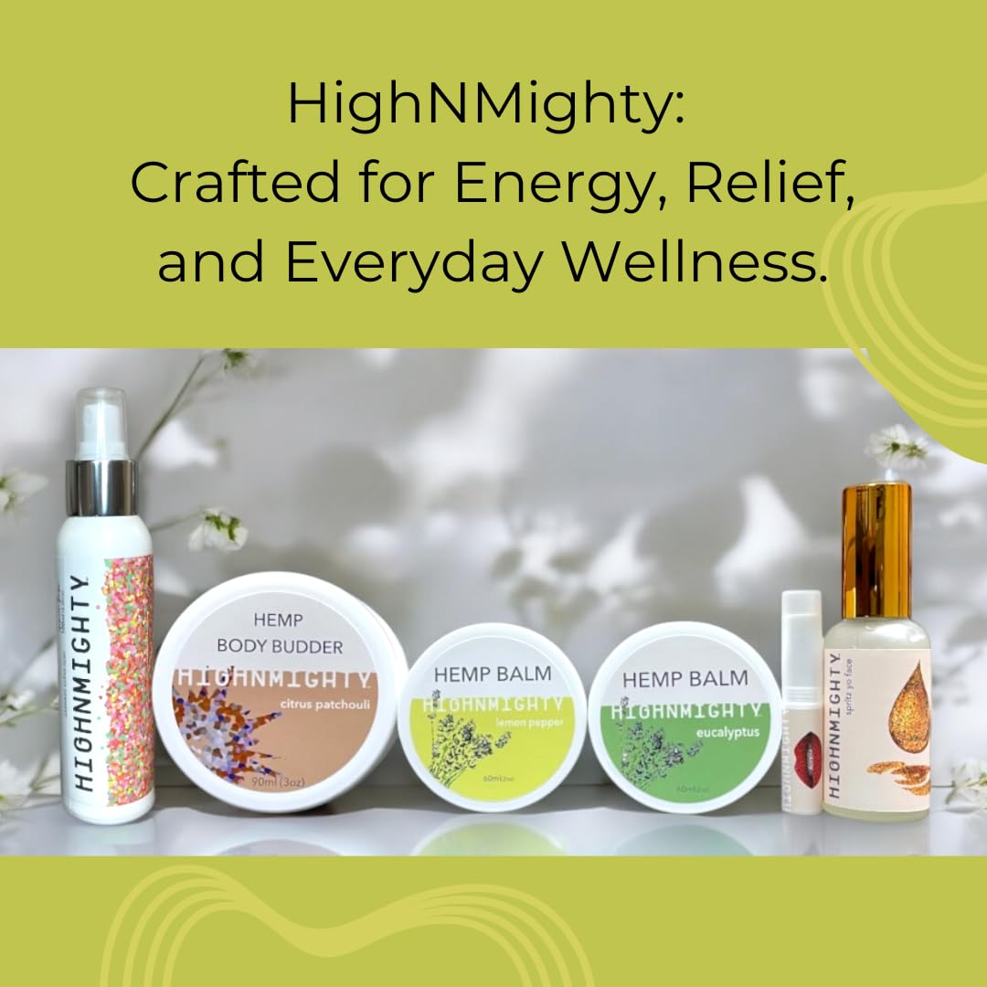 Highnmighty Maximum Strength Lemon Pepper Hemp Balm Salve | Daytime Relief, Relaxing, Natural, Fast-Acting Topical Cream for Muscle Joint Back Knee Shoulder Neck Elbow Hand Foot Relief, 60ml (2oz) Highnmighty uk supplements