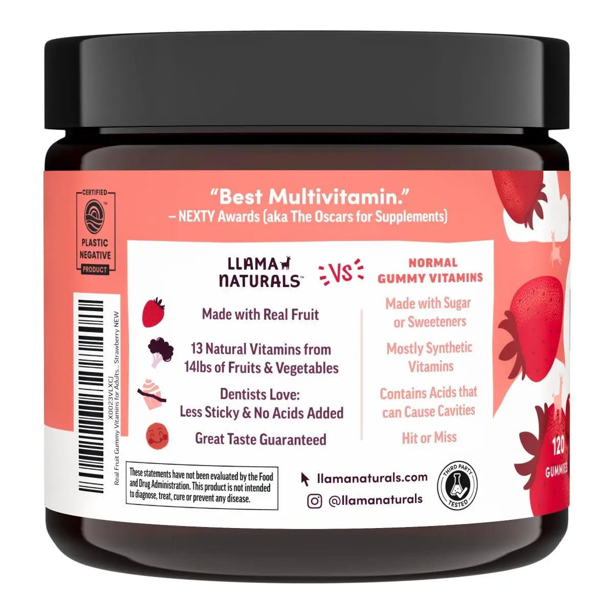 Llama Naturals Multivitamin for Women & Men, Vegan, Organic Gummies with Vitamin D, C & K, Adults Real Fruit Gummy Vitamins Llama Naturals uk supplements