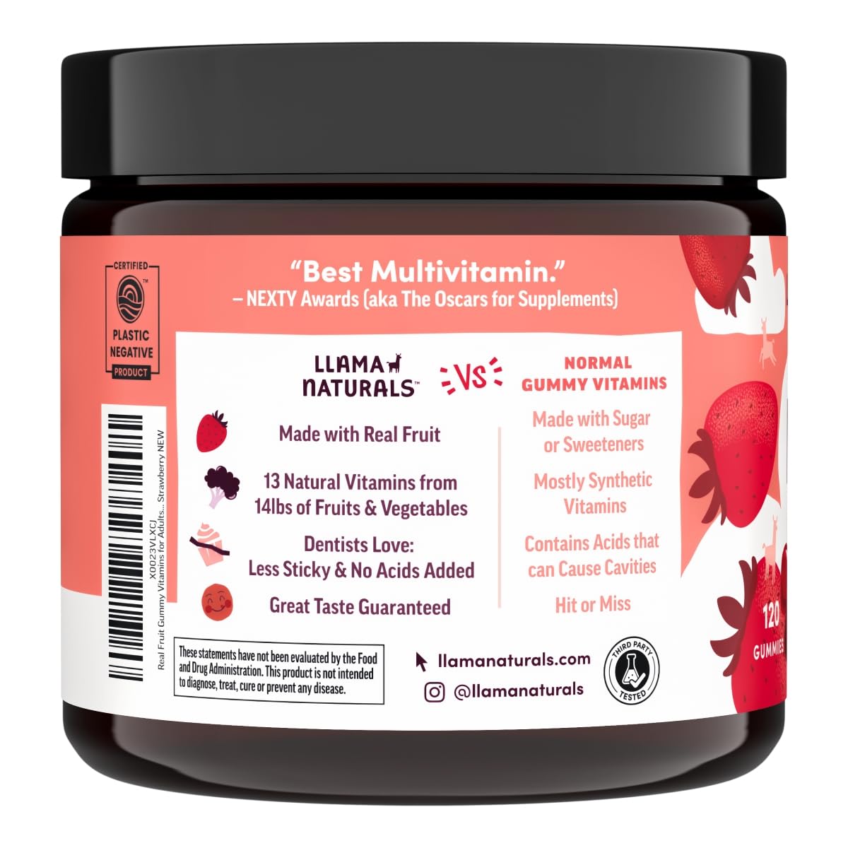 Llama Naturals Multivitamin for Women & Men, Vegan, Organic Gummies with Vitamin D, C & K, Adults Real Fruit Gummy Vitamins Llama Naturals uk supplements