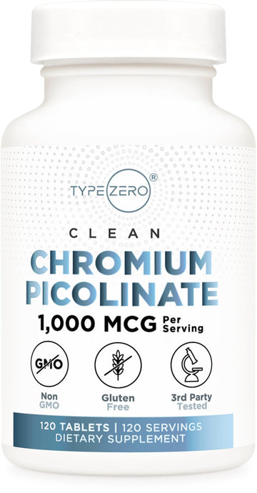 Type Zero Clean Chromium Picolinate Tablets (120 Servings, 1,000 MCG Per Serving) - Non-GMO, Gluten Free Type Zero uk supplements