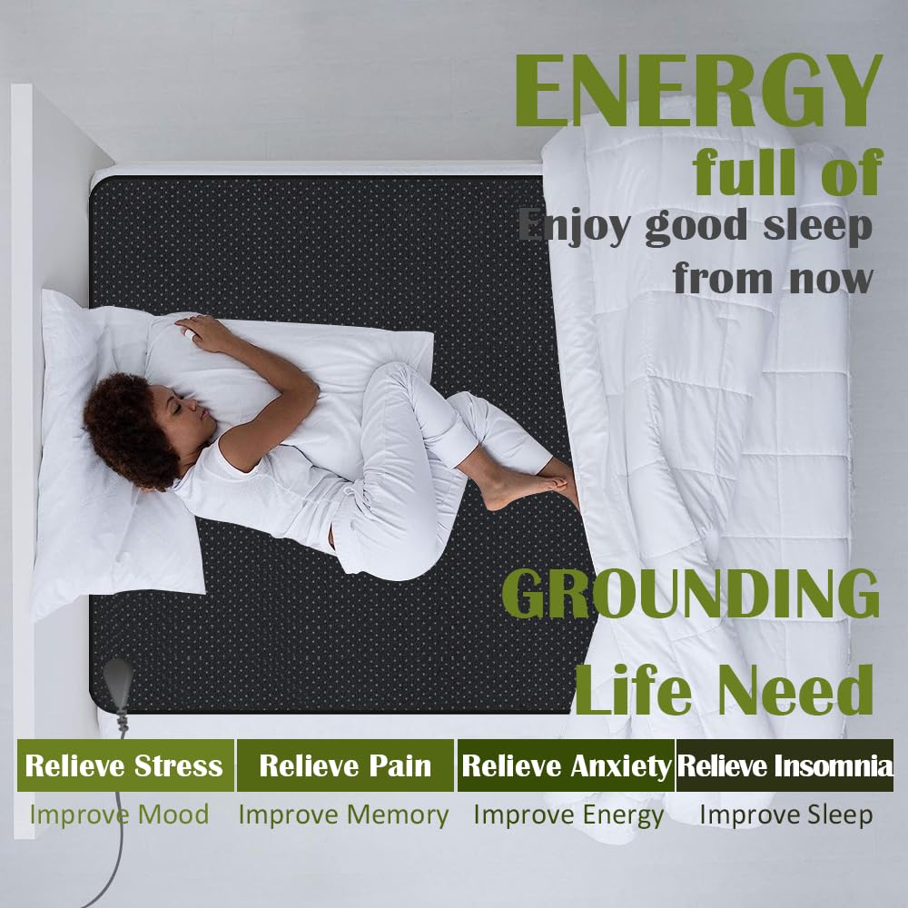 Grounding Mat for Sleeping, Grounding Sheet forBed, Earth Mat Connected for Pain Relief FOPPON uk supplements