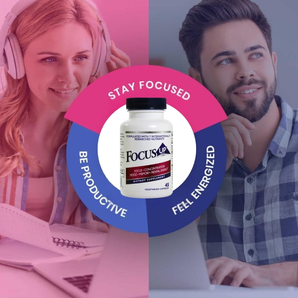 FocusUP Brain & Energy Support Supplement – Natural Nootropic Capsules with Acetyl L-Carnitine, Rhodiola, DMAE & Huperzine-A | Supports Focus, Memory, Mood & Mental Clarity | 45 Sugar-Free Capsules Xooma uk supplements