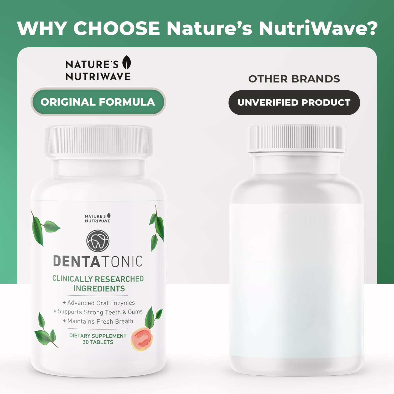 Nature’s NutriWave DentaTonic – Daily Oral Supplement with Guava Fruit, Hydroxyapatite & Enzyme Blend – Made in USA Non-GMO, Stimulant-Free Formula – 30 Tablets, 1 Month Supply Nature’s NutriWave uk supplements