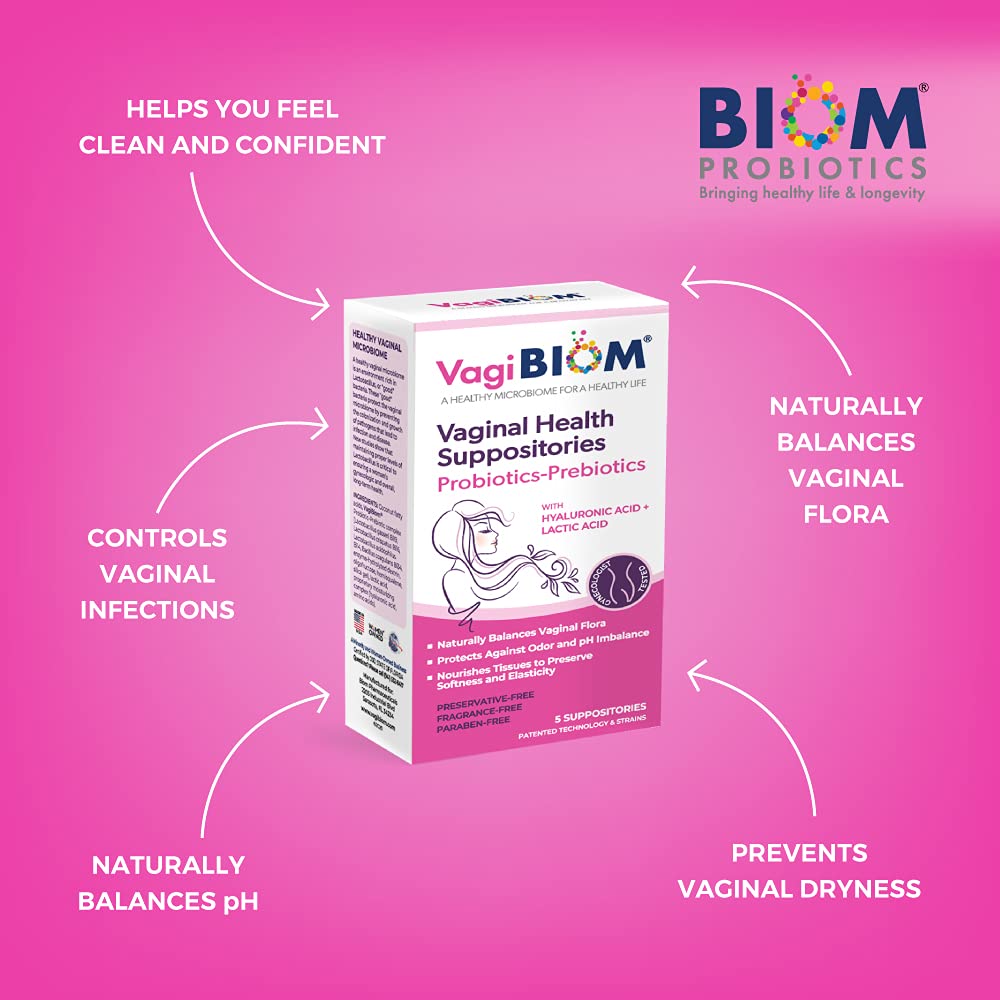 VagiBiom Lactobacillus Suppository: Microbiome Flora balance and Odor Control Regimen VagiBiom uk supplements