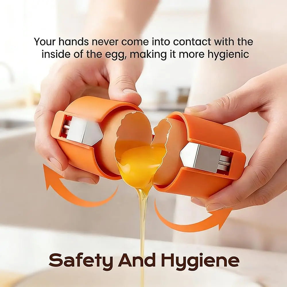 New Egg Shell Opener Egg Cracker Tool Stainless Steel, Multifunctional Egg Shell Opener for Raw Or Hard-Boiled Eggs, Kitchen Gadget for Cooking Baking (Orange Red) CLRZOL uk supplements