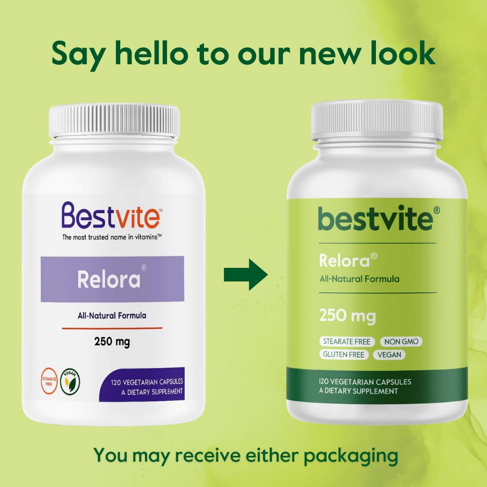 BESTVITE Filler-Free Relora 250mg (240 Vegetarian Capsules) (120 x 2) – Clinically Researched – No Stearates – Vegan – No Fillers – Supports the Management of Occasional Stress* BESTVITE uk supplements
