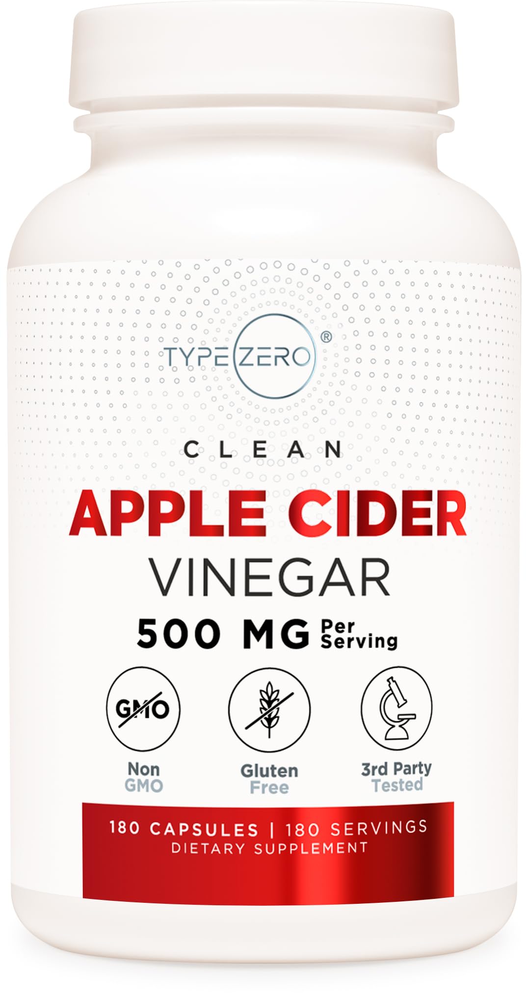 Type Zero Apple Cider Vinegar Capsules (180 Count) 500mg Per Serving - Non-GMO, Gluten-Free Supplement Type Zero uk supplements