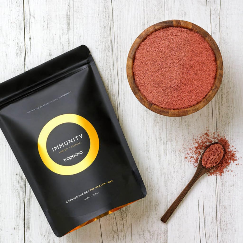 Tropeaka Immunity Powder - Immune Support Supplement, Antioxidant Rich Superfood Powder with Vitamins & Minerals, Boost Energy & Collagen Production - Vegan, Gluten Free, Non-GMO - 7oz (20 Servings) Tropeaka uk supplements