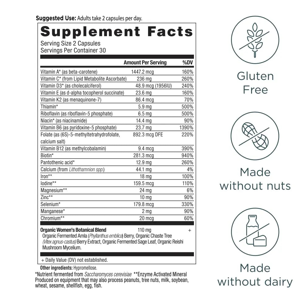 Ancient Nutrition Multivitamin for Women, Women's Fermented Multivitamin with Vitamin C, D, K, Zinc & Magnesium Ancient Nutrition uk supplements