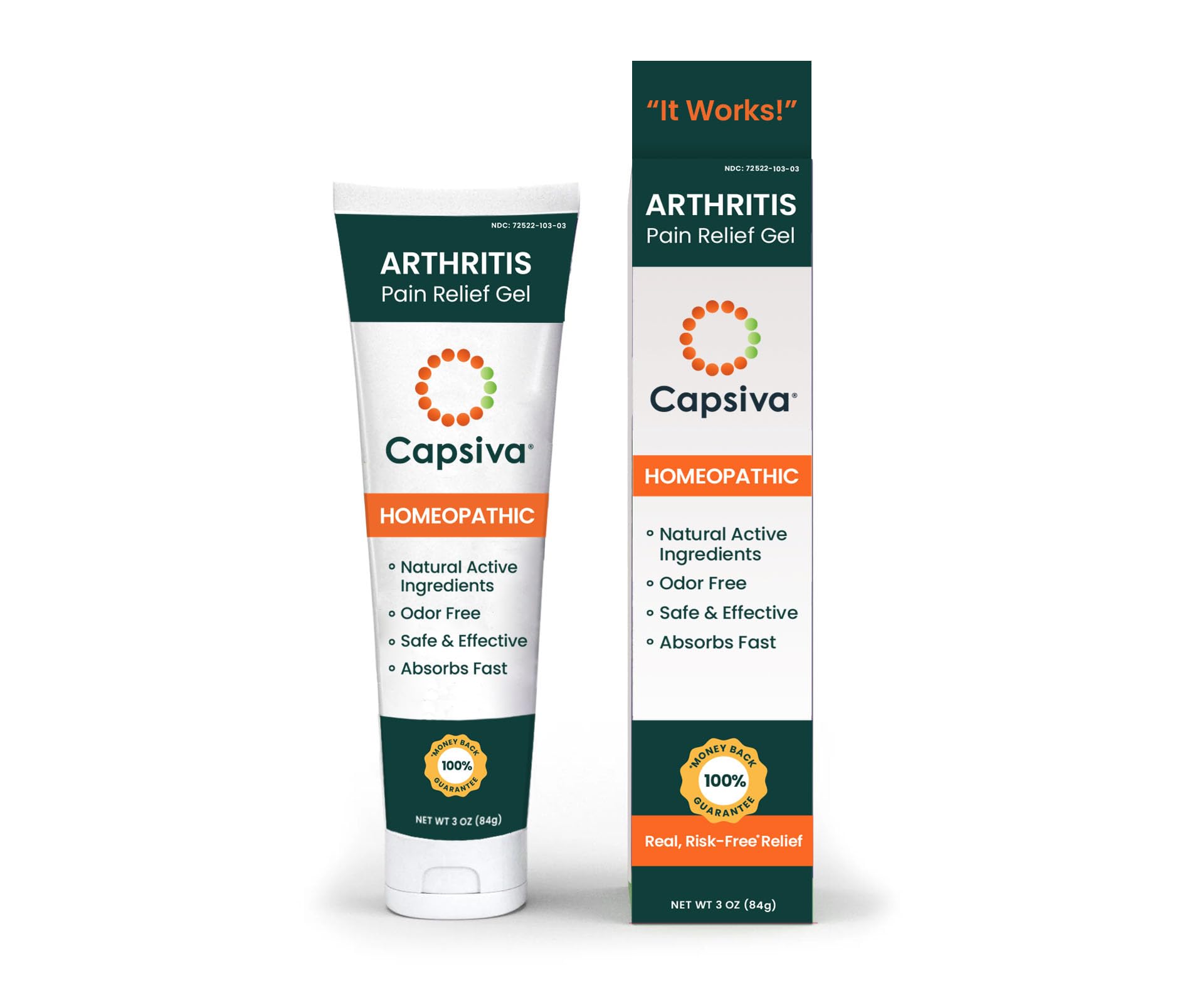 Capsiva Pain Relief Topical 3oz Tube, for Your Hands, Neck, Back, Joints, Non-Greasy, No Burn, Odor Free, Homeopathic Active Ingredients, Contains Capsaicin & Arnica, Absorbs Fast Capsiva uk supplements