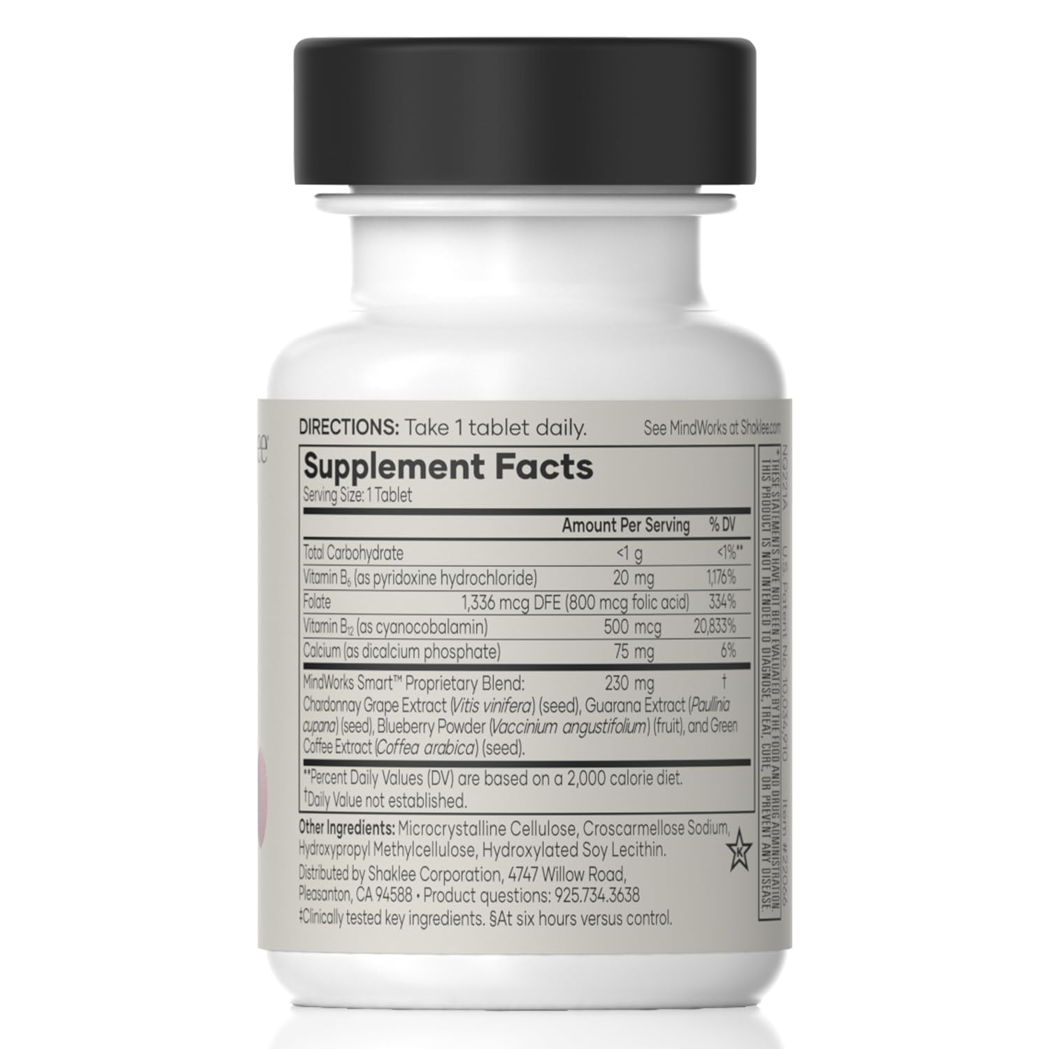 Shaklee MindWorks® - Brain Health Supplement for Brain Sharpness & Focus - Supported Nutrients & Extracts - Chardonnay Grape Seed Polyphenols, Guarana Extract, Vitamins B6, B12, Folate - 30 Tablets Shaklee uk supplements