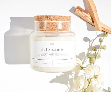 Palo Santo 22oz Soy Wax Candle FORGET ME NOT CANDLE uk supplements