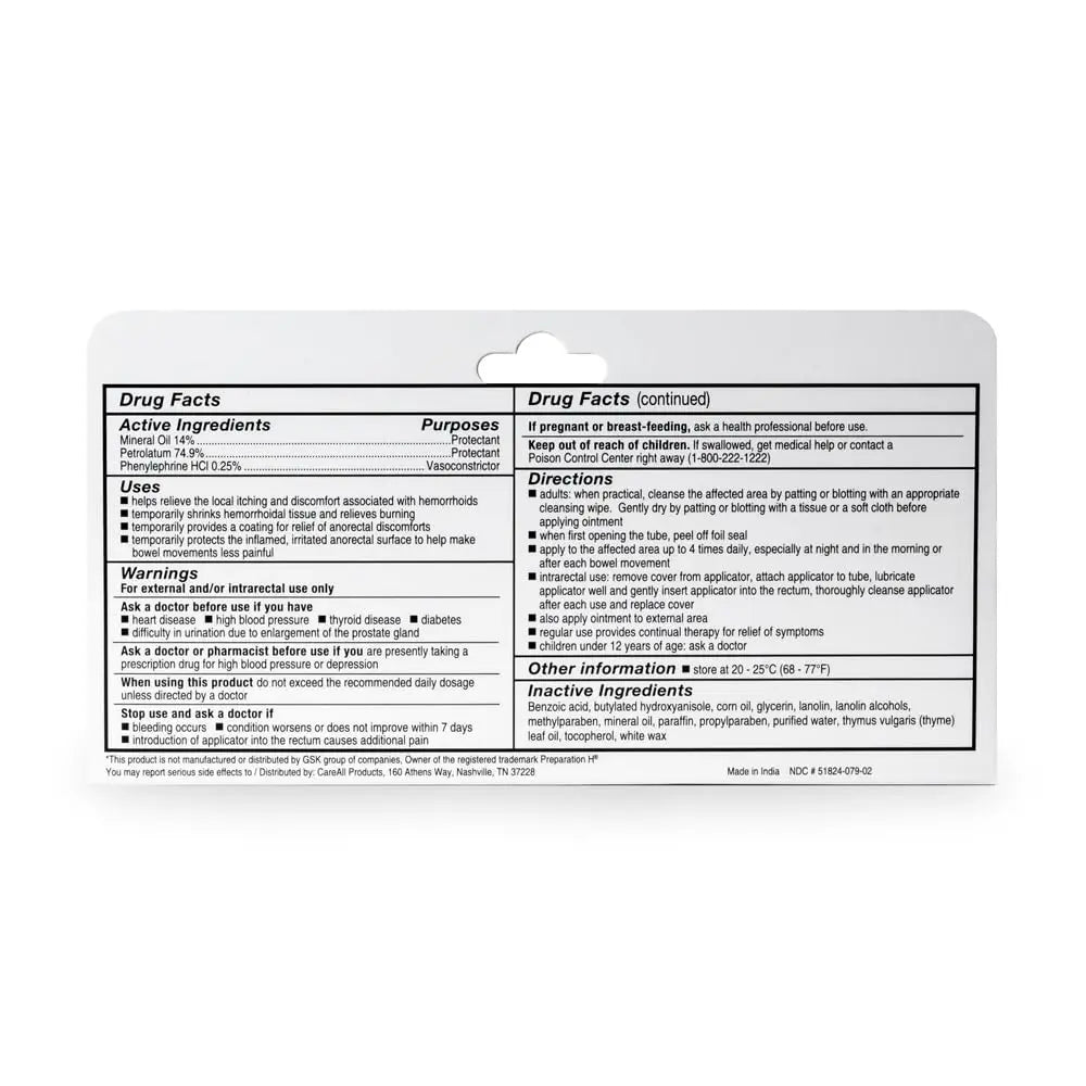 CareAll Hemorrhoidal Ointment 2.0 oz with Applicator (3 Pack). Helps Relieve Burning, Itching, and Discomfort Associated with Inflamed Hemorrhoidal Tissues. Dye, Phthalate, and Fragrance Free CareAll uk supplements