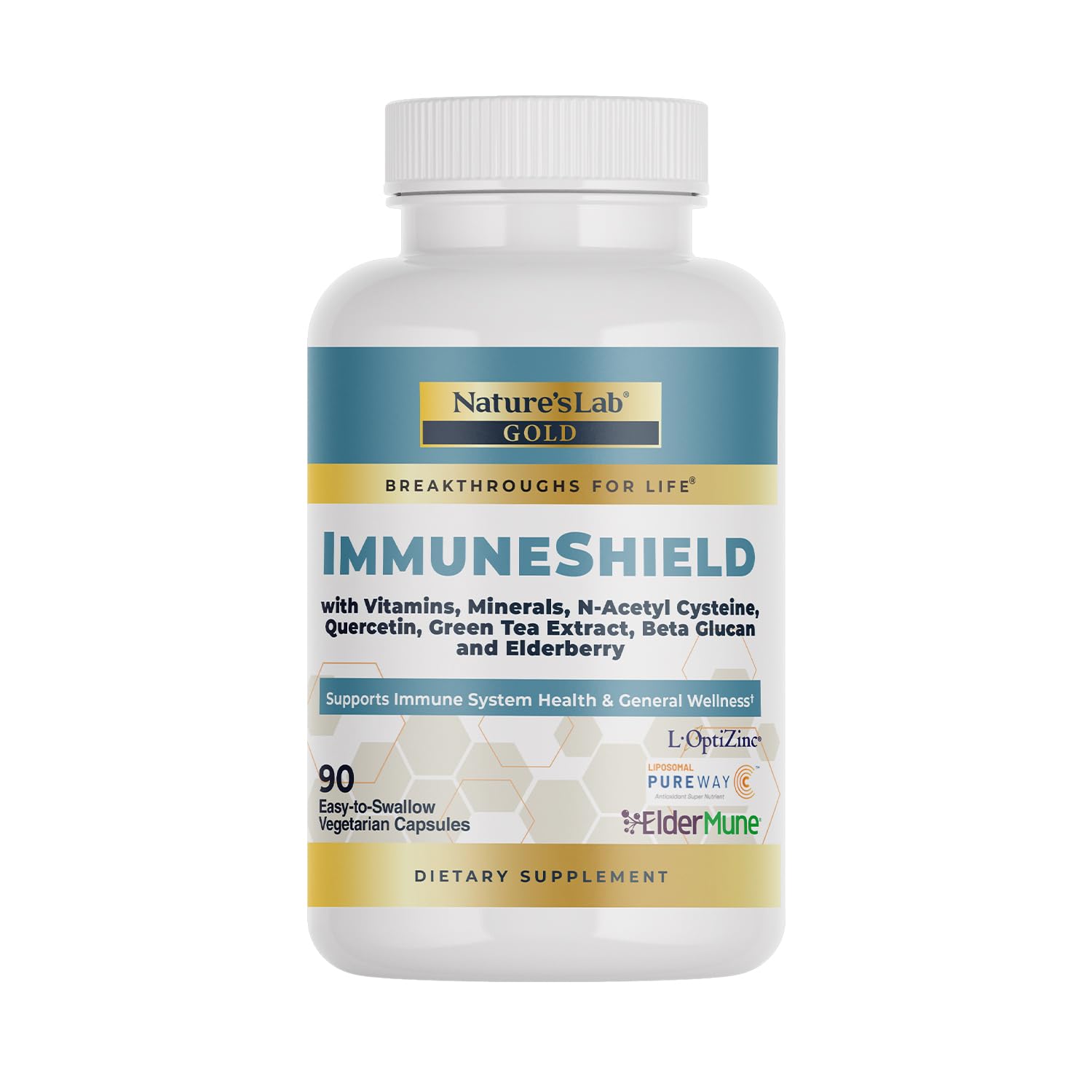 Nature's Lab Gold ImmuneShield - Supports Immune System Health & General Wellness* - 90 Capsules (30 Day Supply) Nature's Lab uk supplements