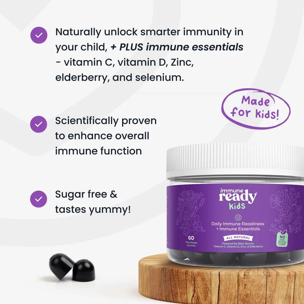 Immune Ready™ Kids Multivitamin Gummies – Mixed Berry Flavor – Sugar-Free Daily Kids Immune Support with Beta Glucan, Elderberry Immune Ready uk supplements