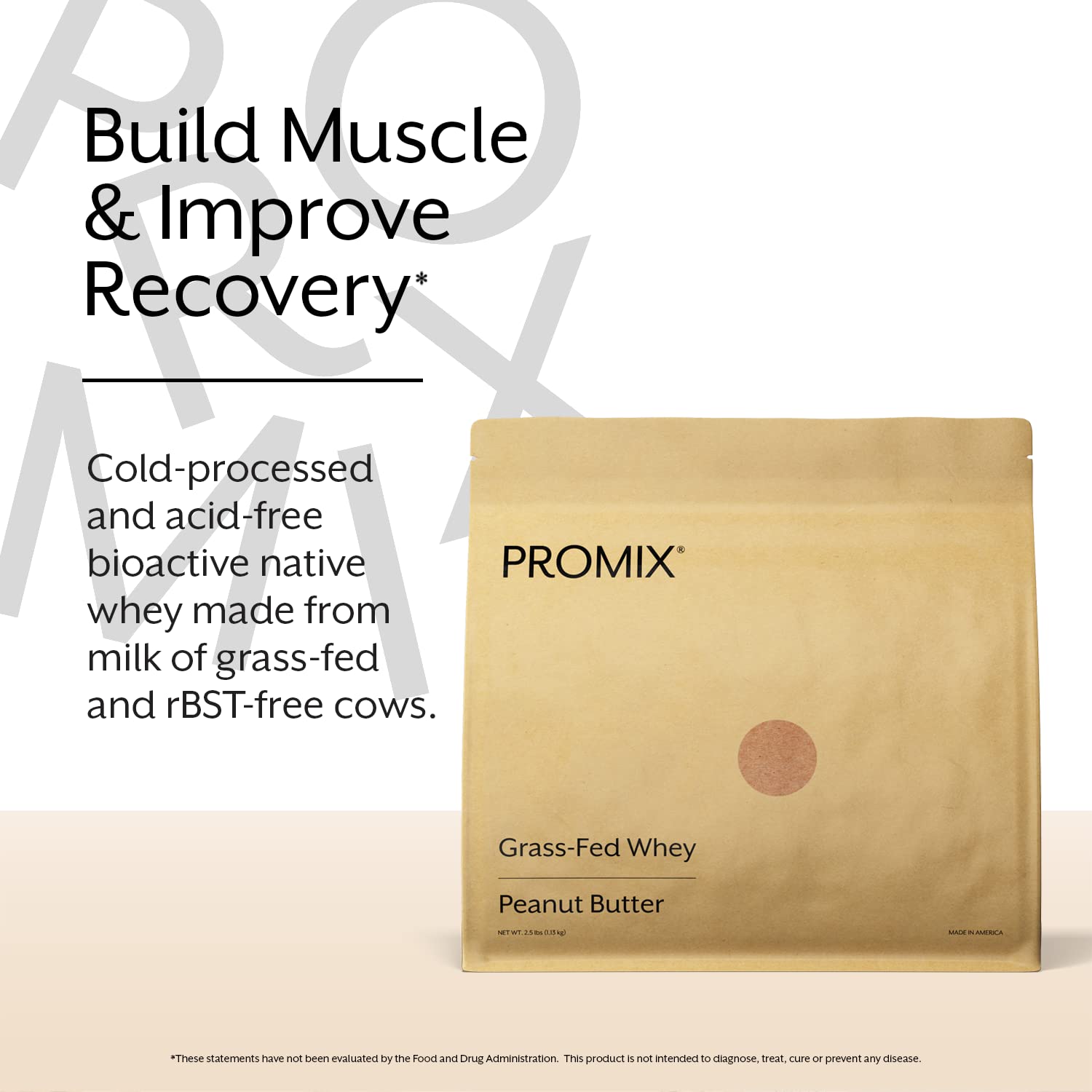 Promix Whey Protein Powder, Peanut Butter - 2.5lb Bulk - Grass-Fed & 100% All Natural ProMix Nutrition uk supplements