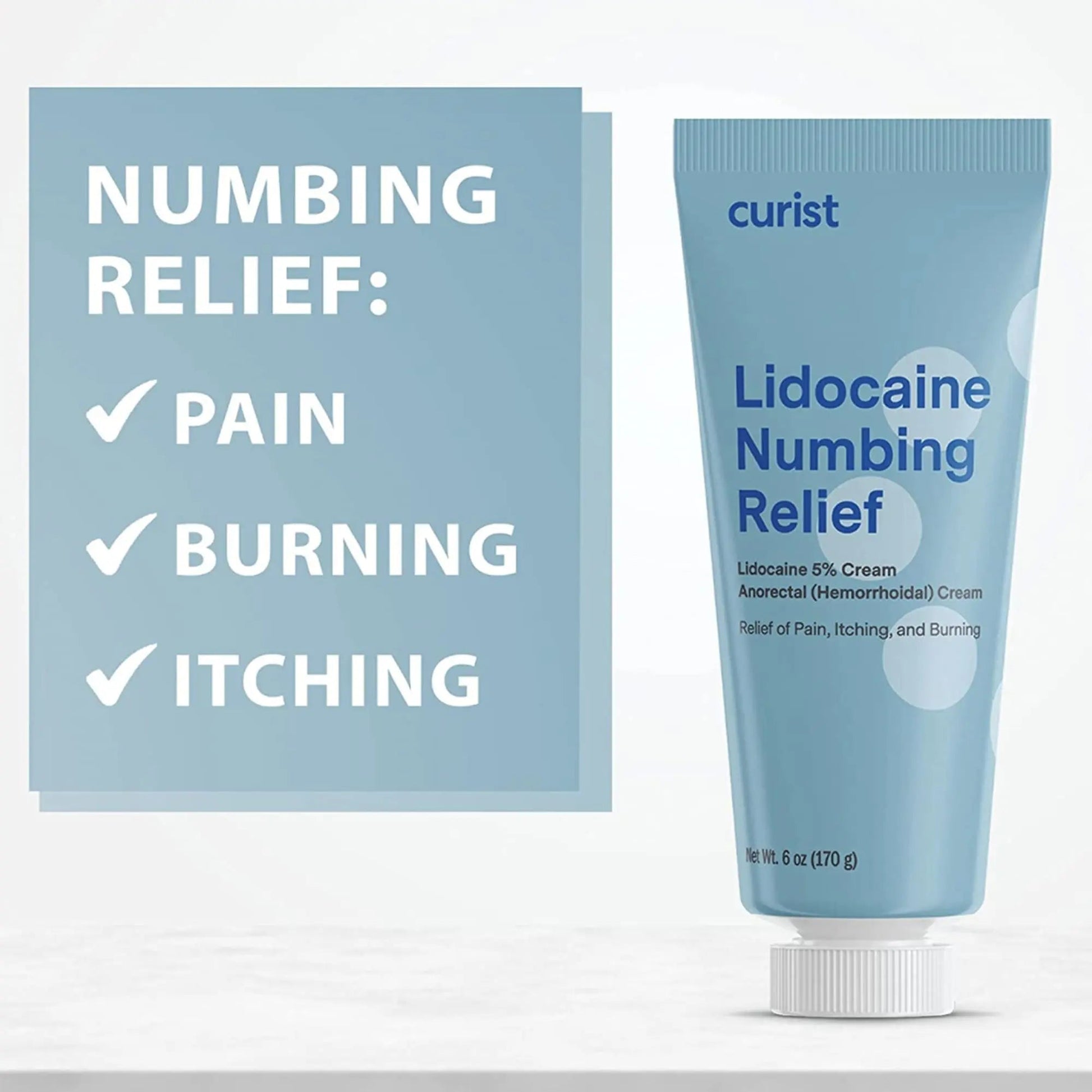 Curist 5% Lidocaine Cream Maximum OTC Strength Topical Pain Relief OTC - 12 oz (Pack of 2) XL Tube 5 Percent Lidocaine Numbing Cream to Numb Effectively (2 Pack - 6 oz Tube) Curist uk supplements