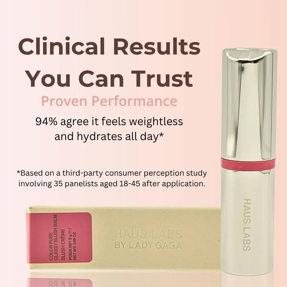 Haus Labs Color Fuse Longwear Hydrating Glassy Lip + Cheek Blush Balm Stick - Glassy Rosette Haus Laboratories uk supplements