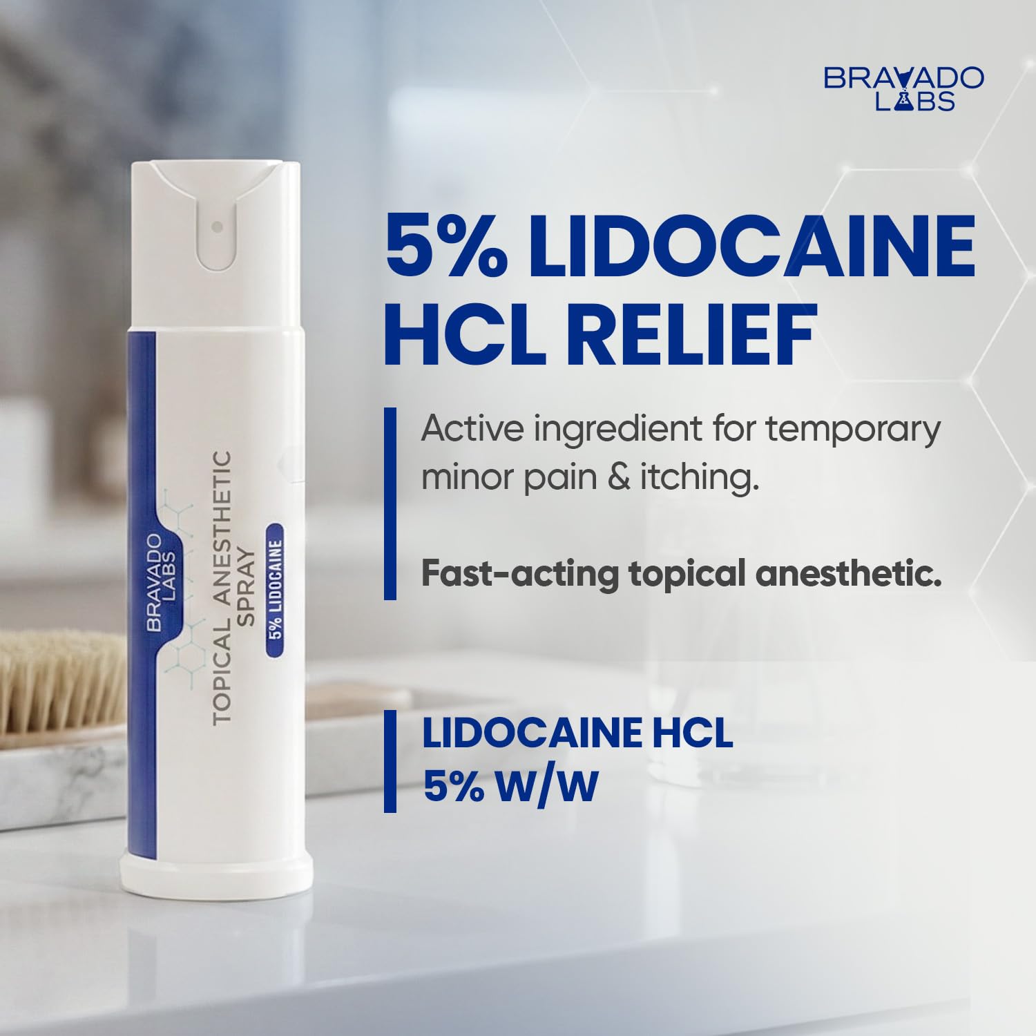 Bravado Labs 5% Lidocaine Spray Pain Relief - Maximum Strength Numbing Spray with Arnica & Emu Oil - Topical Anesthetic for Burns, Pain & Itch Relief - 1oz Bravado Labs uk supplements