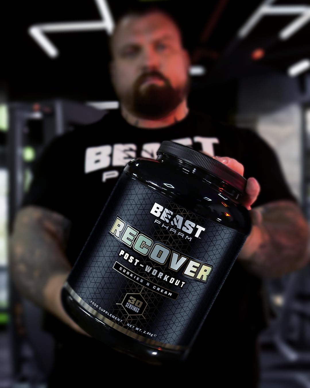 Beast Pharm | Recover Whey Protein Powder | 2.4kg/30 Servings | Cookies & Cream Beast Pharm uk supplements