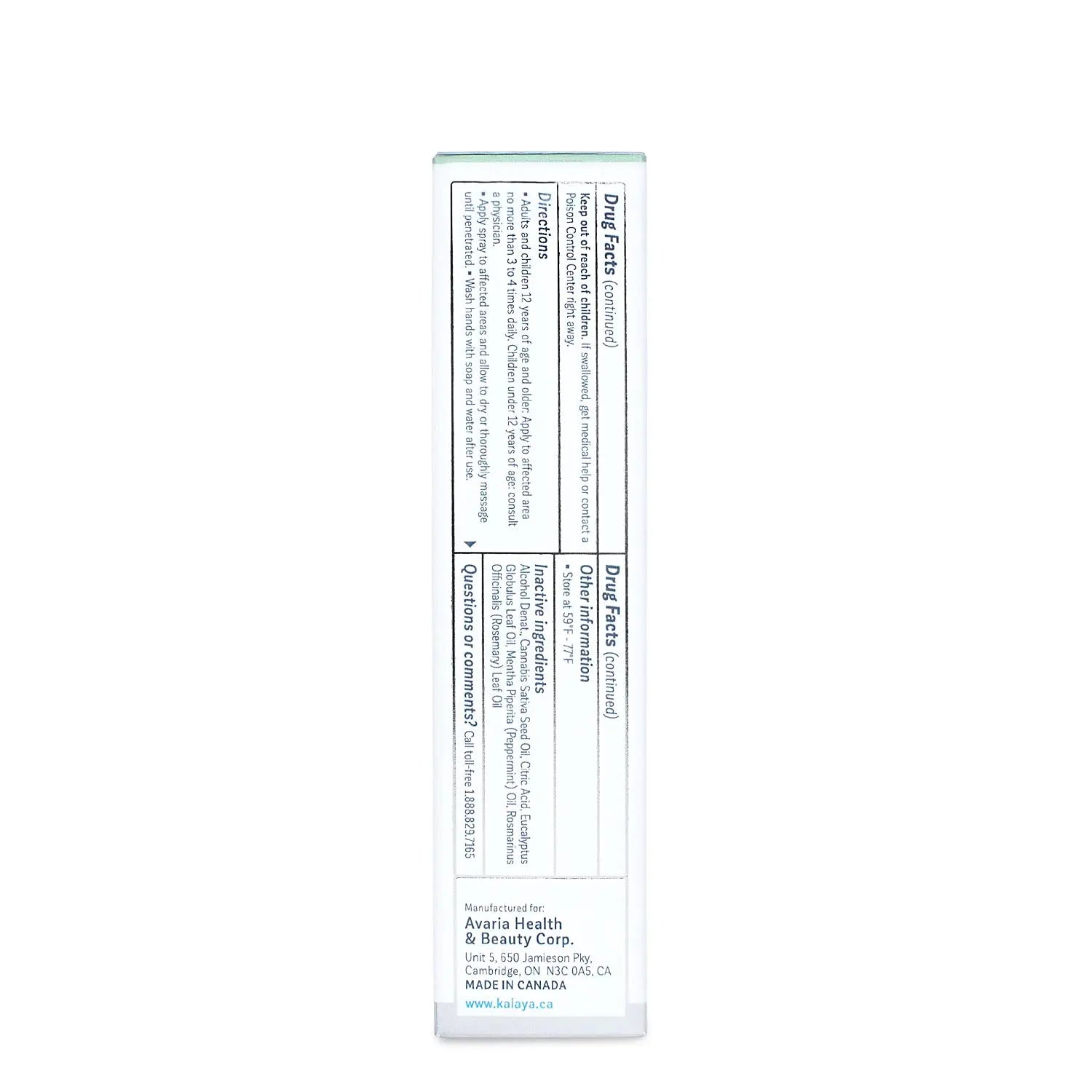 Kalaya Pain Relief Spray - Fast-Acting, Quick-Drying Muscle Rub for Joint Pain Relief and Muscle Pain - with Eucalyptus, Menthol, Methyl Salicylate, Camphor - Ideal for Easing Back Pain - 2 oz Kalaya Naturals uk supplements