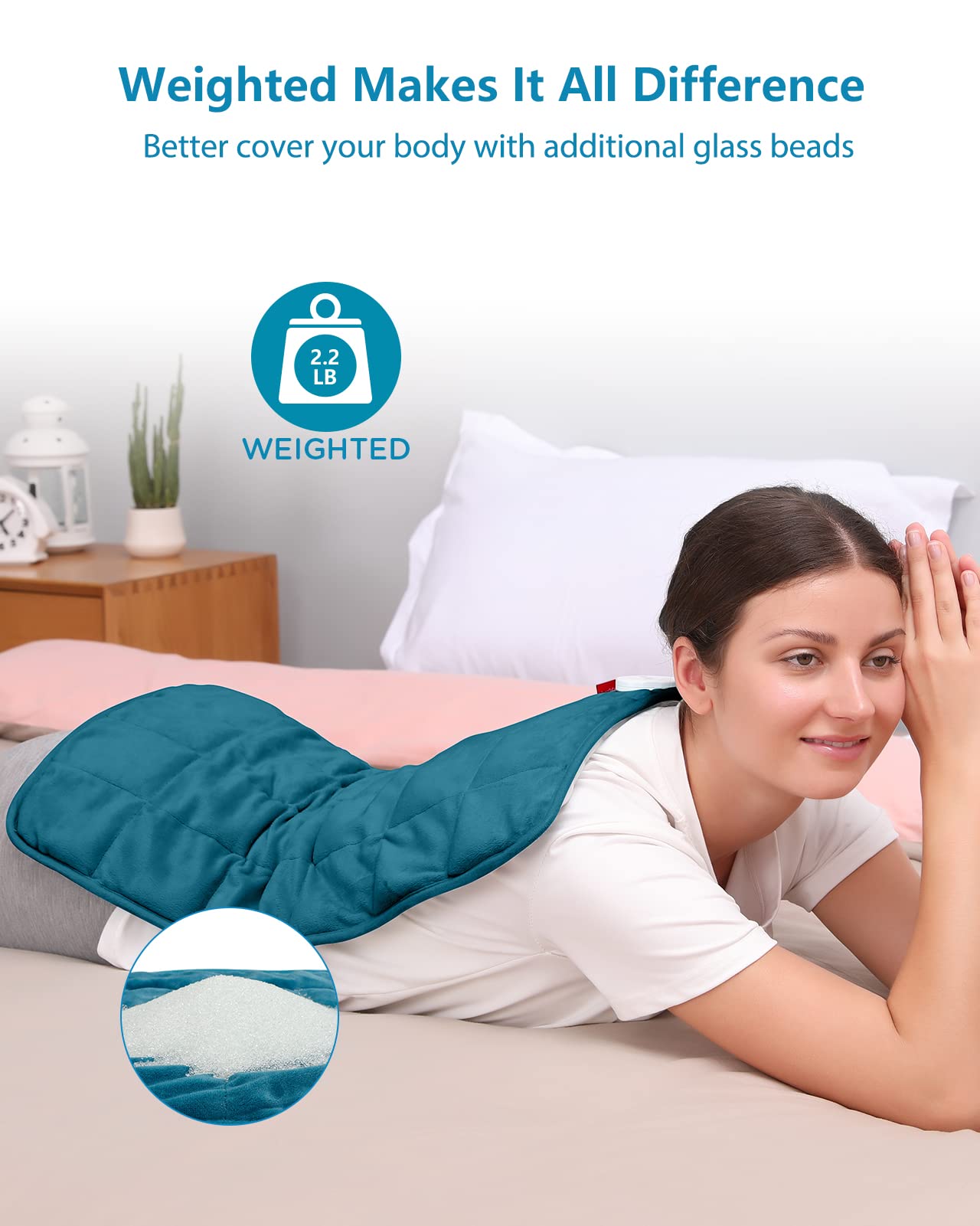 Comfytemp Full Weighted Heating Pad for Back Pain & Cramps Relief, 2.2lb Large Electric Comfytemp uk supplements