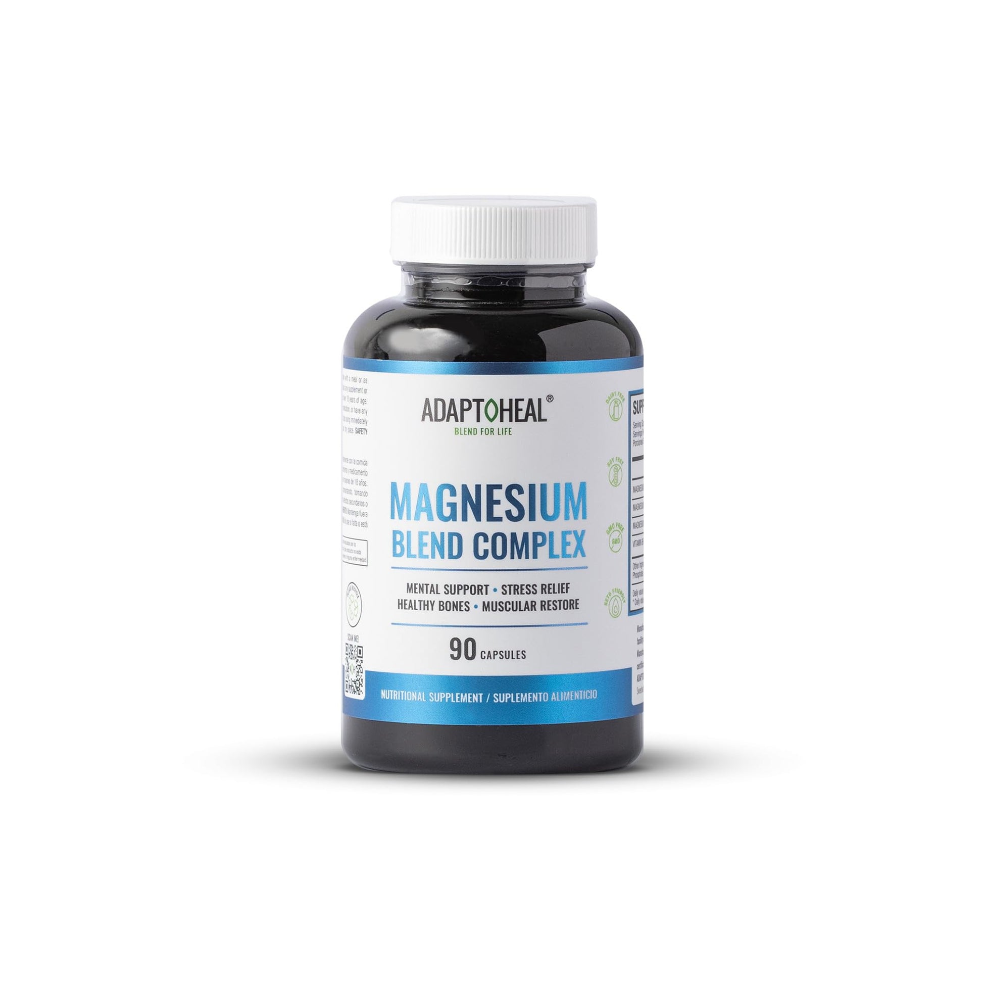 ADAPTOHEAL Magnesium Complex – Glycinate, Malate & Citrate with Vitamin B6, Sleep Support, Stress Relief, Muscle Relaxation, Nervous System Support – 90 Capsules ADAPTOHEAL uk supplements