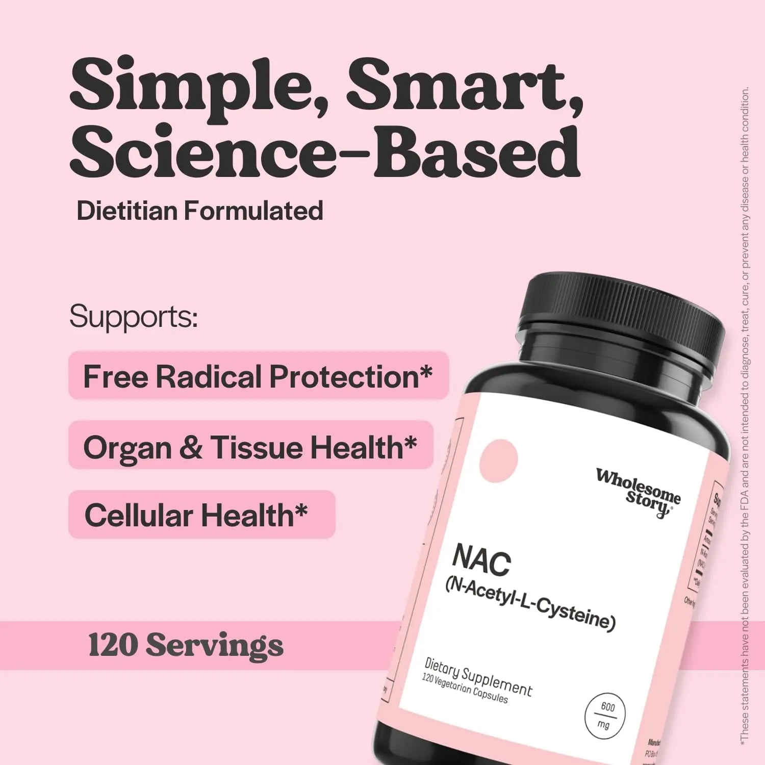 Wholesome Story NAC Supplement N Acetyl Cysteine 600 mg | Liver, Lung & Fertility Support | 120 Capsules | 120 Serving Supply Wholesome Story uk supplements