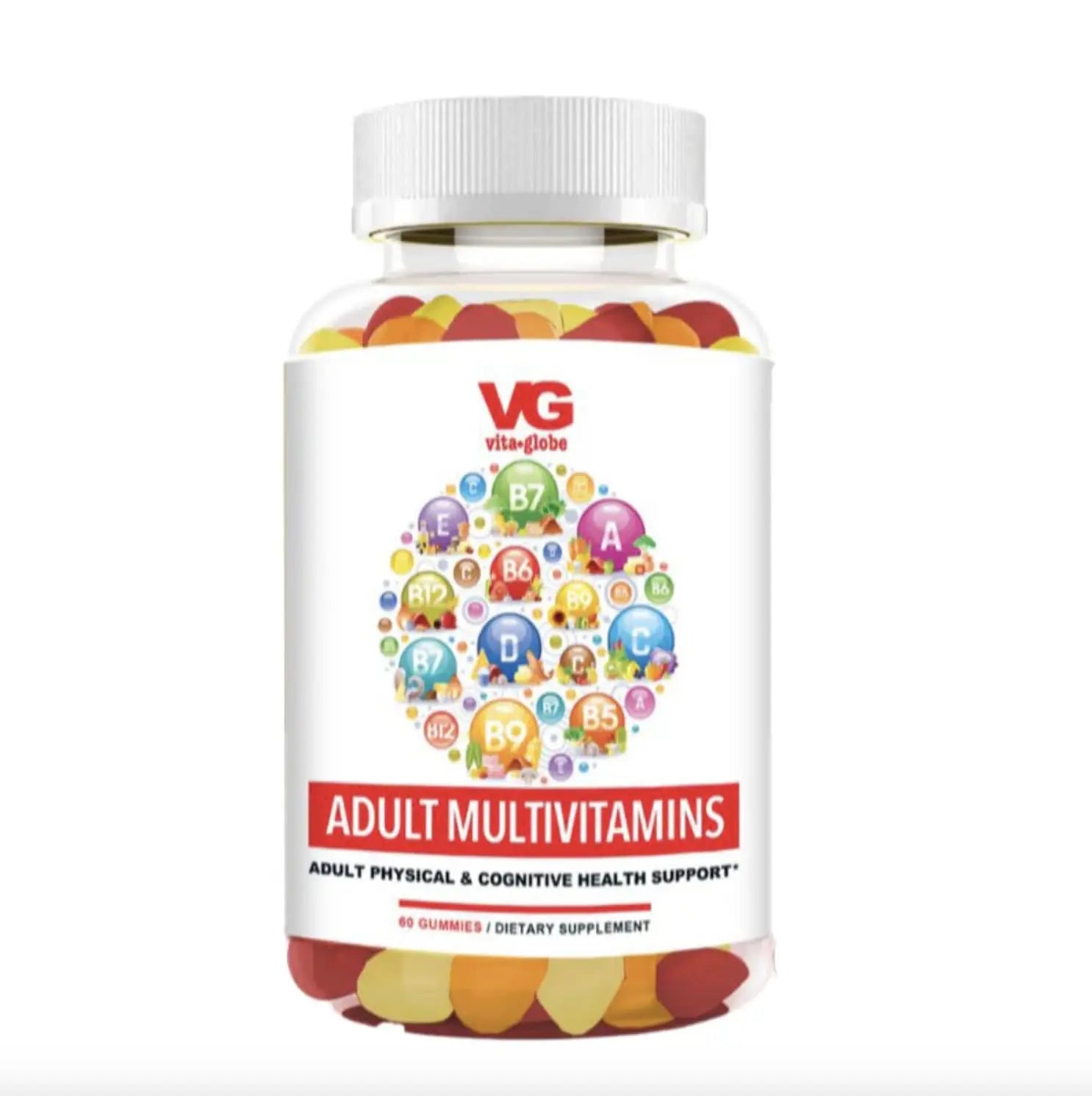 VITA GLOBE Adult Multivitamin Gummies – with Vitamins C, D, E, B6, B12, Folate & Biotin | Daily Multivitamin Supplement for Energy VITA GLOBE uk supplements