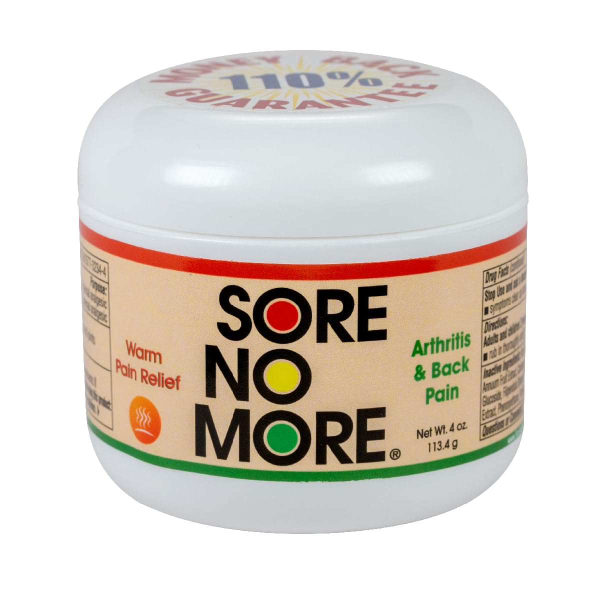 Sore No More Warm Arthritis Pain Relief Cream – Targeted Reliever for Back, Neck, Hands & Feet – Soothing & Fast-Acting Formula for Aches and Pains – Non-Greasy with Orange Aroma – 4 oz Sore No More uk supplements
