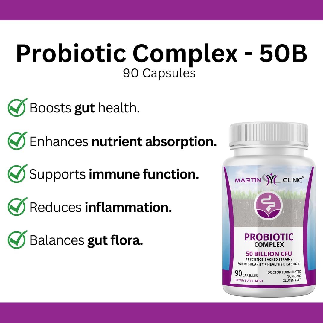 martin clinic Probiotic for Gut Health & Immune Support — Daily Digestive Balance, Bloating Relief & Better Nutrient Absorption — 60 Capsules martin clinic uk supplements