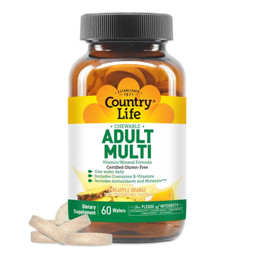 Country Life Adult Chewable Multivitamin with Coenzyme B-Vitamins, Antioxidants, Minerals, Pineapple-Orange Flavor Country Life uk supplements