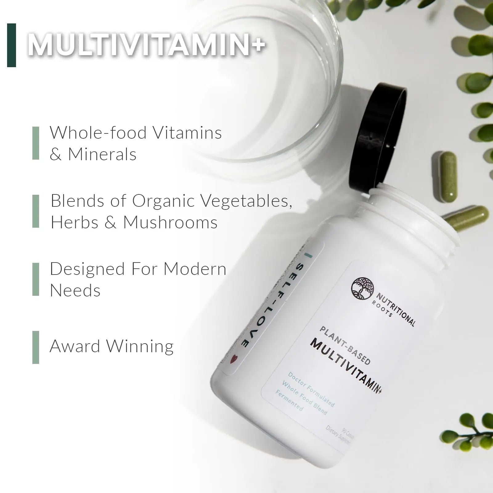 Nutritional Roots Multivitamin+, Award-Winning Plant-Based (Vegan) Multivitamin, Organic Vegetables & Herbs Nutritional Roots uk supplements