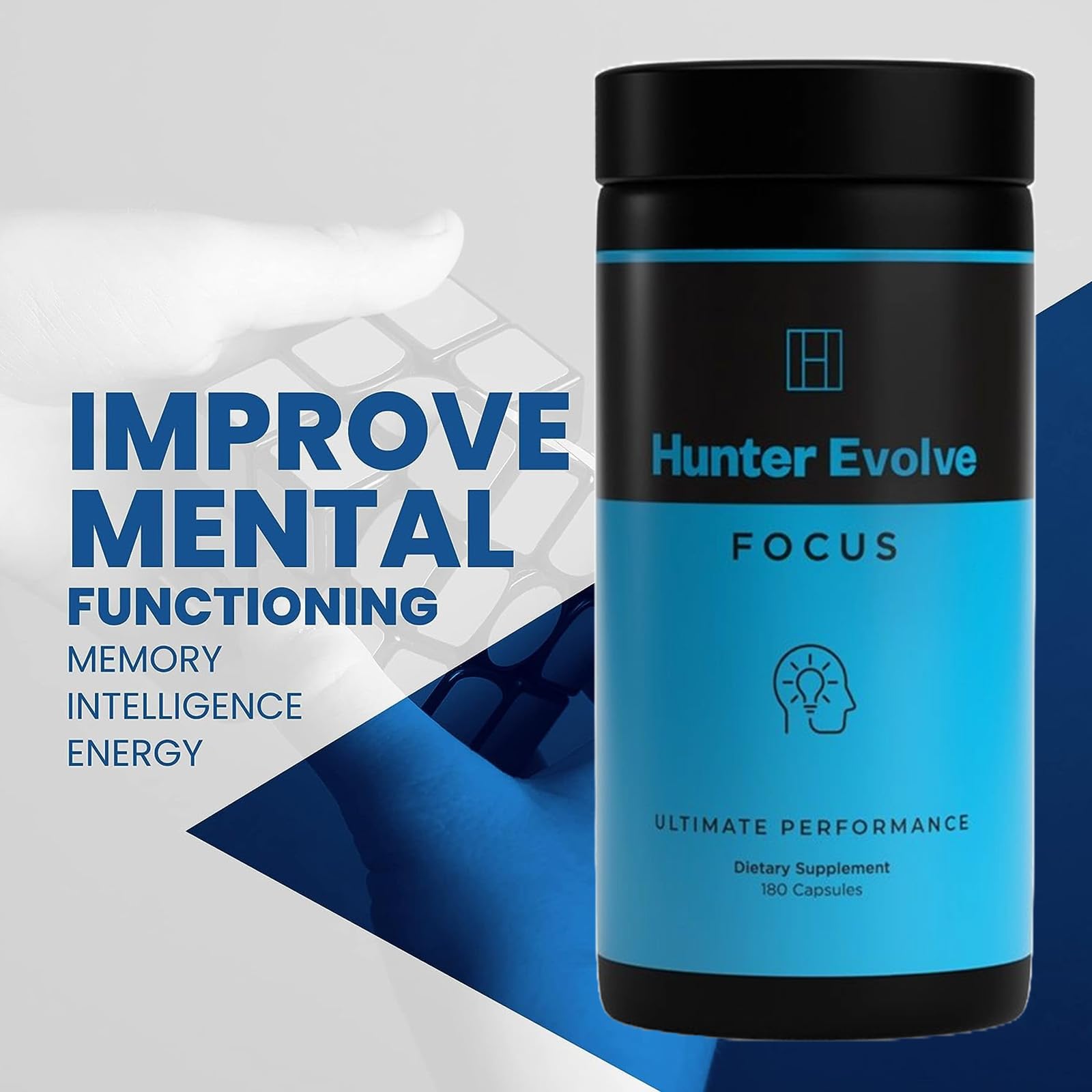 ROAR AMBITION Genuine Hunter Focus Premium Nootropic Brain Supplement for Memory and Focus - US Made with All Natural Ingredients Incl L-Theanine, Bacopa Monnieri & Lion's Mane ROAR AMBITION uk supplements
